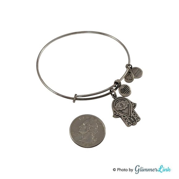 Alex and Ani 2015 Hand of Fatima Rafaelian Silver Bracelet - Picture 2 of 5